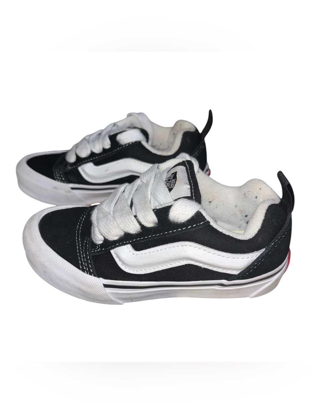 Vans Kids Black and White Low-Top Skate Sneakers